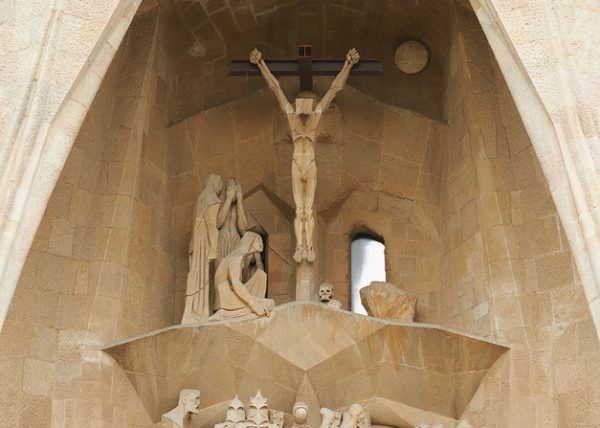 Teil der Passionsfassade der Sagrada Familia