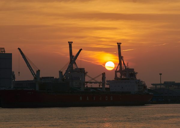 Sunset over Port of Kaohsiung